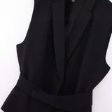 Summer Style With Belt Dress Vest 7848187 Vertical Trousers 2731271-Outfit