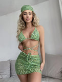 2023 New Drawstring Strap Sexy Three-Piece Swimsuit Bikini Lead