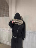 Fongt Hat Sweater Print Pattern Long-Sleeved Hoodie Hoodie Retro Coat Street Trendy Y2k