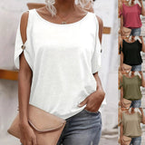 Fongt Riding Summer Wear Design Small Elegant Shoulder Hollow T-Shirt