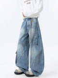 Fongt Broad-Legged Jeans Men's Spring And Autumn Tide Brand Loose Water Wash Bag Cutter Trousers