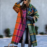 Women's Warm Coat Long Sleeved Lapel Jackets Elegant Temperament Winter Coat Warm Loose Printed Pockets Women's Clothes