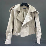 Trendy Women's Spring Faux Leather Jackets 2022 Ladies Casual Loose Soft Short Basic Jackets And Coats Veste