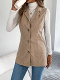 Fongt Autumn And Winter Leisure Single Buckle Suit Neck Lint Vest Coat Women's Clothing