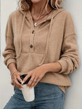 Fongt And Winter Hooded Pit Strip Long-Sleeved Coat Top