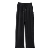 Fongt Straight Trousers 2025 Spring And Summer Tice With Tight High Waist Leisure Loose Broad Legs Trousers Women