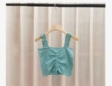 New Sling With Waistcoat Women's Design Small Summer Wears The Back High-Waisted Umbilly Knitting