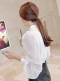 Fongt Professional 100-Folded Chiffon Women's Clothing Famous Chic Design Lantern Sleeves Fashion Bottom Shirt