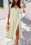Summer Floral Print Midi Dress-Outfit