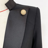 QUALITY Newest 2023 Designer Blazer Jacket Women's Single Button Satin Collar