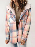 Fongt 2025 Women's Jacket Long Sleeve Hairy Hooded Jacket Jacket With Pocket