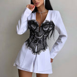 Fongt Lace Suit + Three-Point Shorts Set Party Dinner Light Luxury Temperament Commuting Fashion
