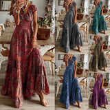 Fongt 2023 New Dress Waist Floral Print Dress-Outfit
