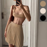 Fongt And Summer 2023 New Explosive Women's Clothing Weaving Small Bra 100-Fold Skirt Suit