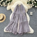 Fongt Trousers 2025 Summer Fairy Gentle Wind With High-Waisted Loose-Fitting Broad Leg Skirts And Crotch-Covered Chiffon