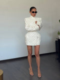 Fongt And Shredded Flower Slim Thin Blazer Small Fragrant Style High-End Sense 2025 New Autumn