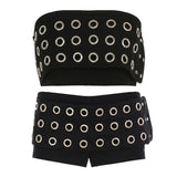 Fongt Trendy Punk Style Chicken Eye Decoration Low-Waist Hot Girl Cool Shorts 2025 New Batch