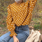 Fashion Ruffle Turtleneck Blouse Women 2022 OL Spring Pleated Puff Sleeve Shirts Casual Female Solid Tops