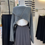 Fongt Dress 2025 New Sea-Going Cross-Sleeved Knitted Shawl Jacket Design Sweater Woman