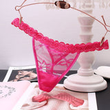 Fongt Trousers Female Lace Sexy Transparent Scarless Temptation Solid Color Trousers Hot Mesh Low-Waisted Tpants