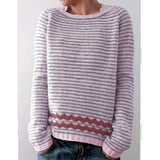 Fongt Sweater Women's Wish Hot Selling Round Collar Color Loose Fashion Knitted Shirt
