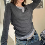 Vintage Patchwork Long Sleeve Tee-Outfit