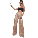 Fongt Women's High-Waist Fashion Sleeves Sleeves Loose-Ragging Wide Leg Pants Summer Women