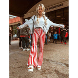 Sexy Wide Leg Elastic Stripe Fashion