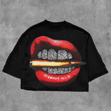 Fongt T-Shirt Five-Sleeved Loose Hip-Hop Top Tide Brand Series