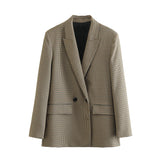 Fongt Double Buckle Blazer 8750331 Lattice Straight Dress 8917331 Set