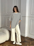 Fongt And White Striped Short-Sleeved T-Shirt Women 2025 Spring And Summer New Crash-Colored Loose Collar Casual Shirt