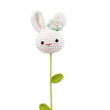 Fongt Woven Rabbit Head Sunflower Sunflower Wool Knitting Flowers Send Bestie Imitation Bouquet Finished Products-Outfit