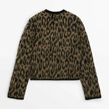 Leopard Print Knitted Cardigan-Outfit