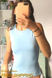 Tank Top Women Black Crop Top Summer Clothes Cut Out Top Skinny Backless Vest Solid Basic Streetwear Rib Knit White
