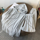 Fongt Female Spring And Autumn Thin 2023 New Zipper Hoodie Two-Piece Loose Sports Casual Set Leg