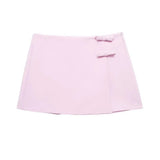 Fongt Summer New Women's Bow Hanging Neck Collar Shorts Skirt