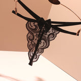 Fongt Thong Female Feel Bow Diamond Hollow Without Trace A Line Tone Ultra-Thin Summer Tpants