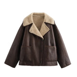 Fongt 2025 New Women's Fashion Casual Temperament Collar Button Double-Sided Coat 3548246