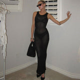 Fongt Long Beach Hoodie Sexy Tender Sleeve-Less Vest Dress