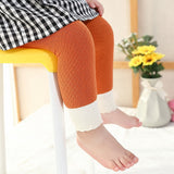 0 to 8 Yrs Spring Autumn Double Needle Leggings Girl Combed Cotton Ribbed Leggings Baby Soft Lace Knitted Pant For