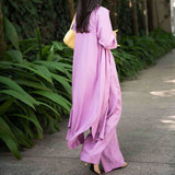 Fongt Spot Hot Style Autumn Women Fashion Medium Long Shirt Strap Straight Leg Wide Leg Pants Three-Piece Suit-Outfit