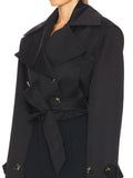 Fongt Temperament Long-Sleeved Solid Color Waist Thin Coat 2025 New High-End Fashion Wind Coat Woman
