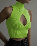 Fongt Spring And Summer Explosion Women's Sleeveless Hollow Repair Body Weaving Small