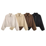 Fongt Homemade New Women's Styling Casual 4-Colored Ponpon Zipper Jacket