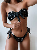 Fongt 2023 Ladies Swwear Dot Print Sexy Bikini Part Bikini-Outfit