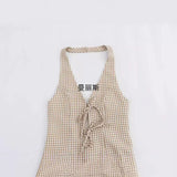 Fongt Summer New Women's Decoration Bare Back Hanging Neck Sling Dress