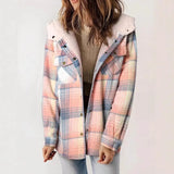 Fongt 2025 Women's Jacket Long Sleeve Hairy Hooded Jacket Jacket With Pocket