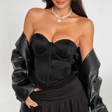 Fongt New Babes Splicing Lace Boobs Design Feel Fish Bone Steel Ring Waist Small Vest Tops Z0848