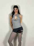 Fongt Spring And Summer New Hot Sale Straps A Variety Of Folding Wear And Tight Fashion T-Shirt LX0152