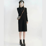 Fongt And Winter With Coat Sweater Dress Women Loose Fashion With Medium And Long Bottoming Over The Knee Knit Dress